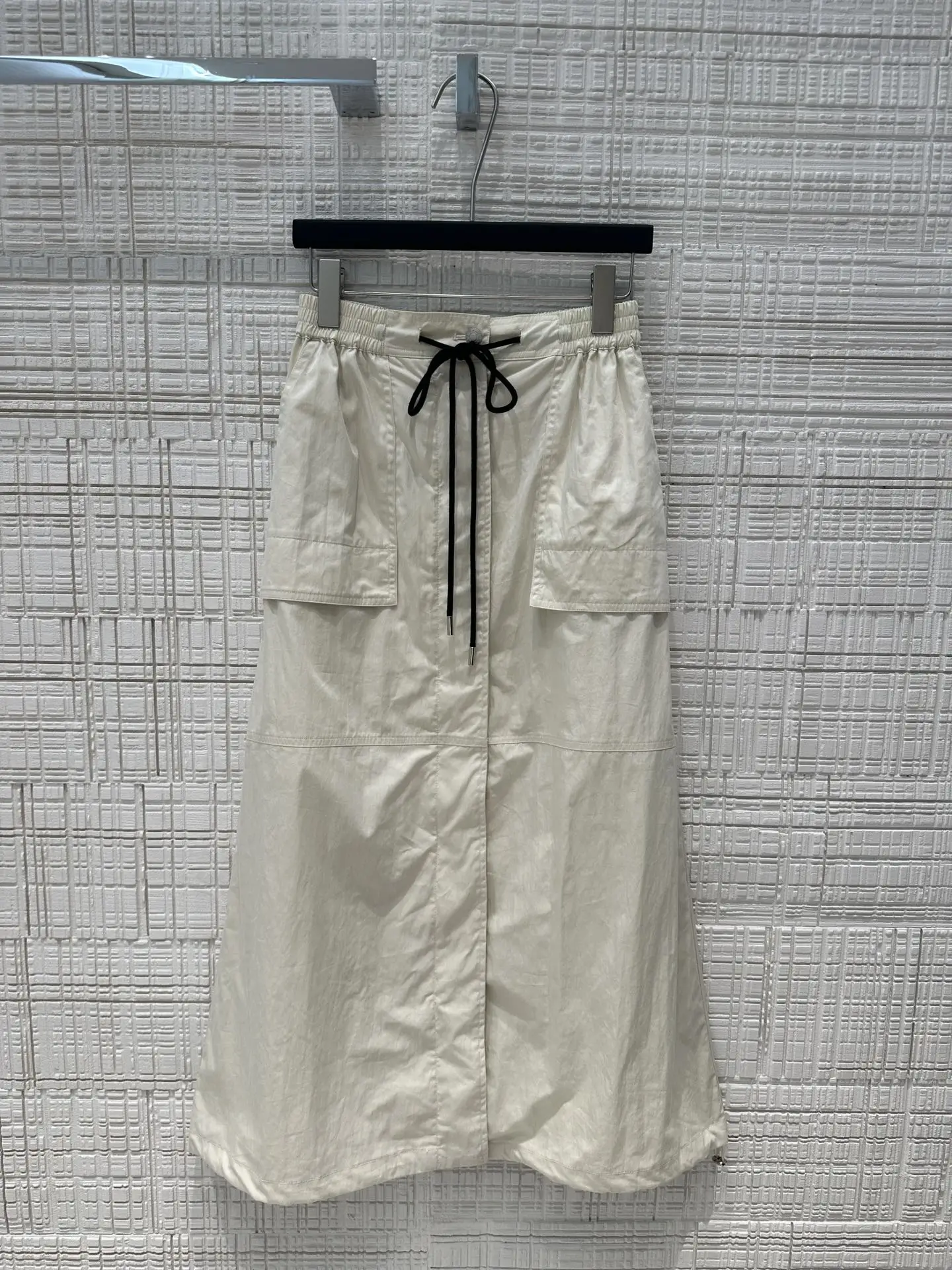 2024 Women's Clothing Drawstring cargo pocket midi skirt Spring Summer New 0811