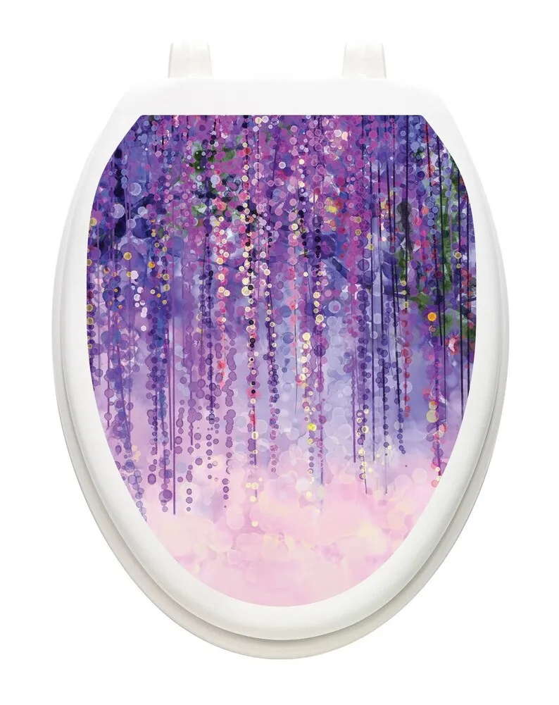 T358# Purple Rain Toilet Sticker Bathroom Toilet Cover Sticker Wall Stickers Wc  For Home  Decoration