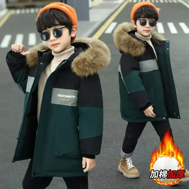 

Boys' Clothing 2025 Winter New Item Zhongda Children's Sports Fashion Leisure Elongated Thick Down Cotton Jacket Korean Trend