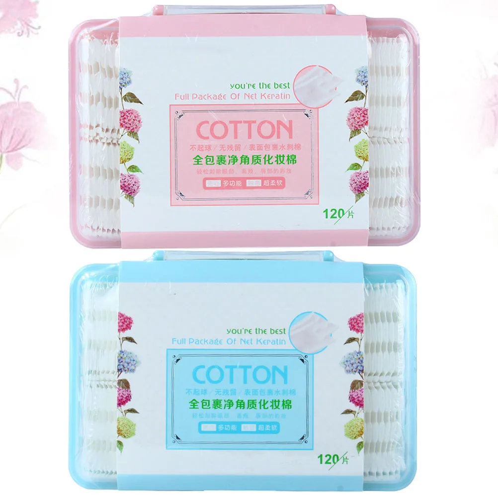 2 กล่อง PCS ผ้าฝ้ายนุ่มทิ้งแต่งหน้า Remover เครื่องมือ Skincare ปฏิบัติผ้าฝ้ายน้ําหนักเบา