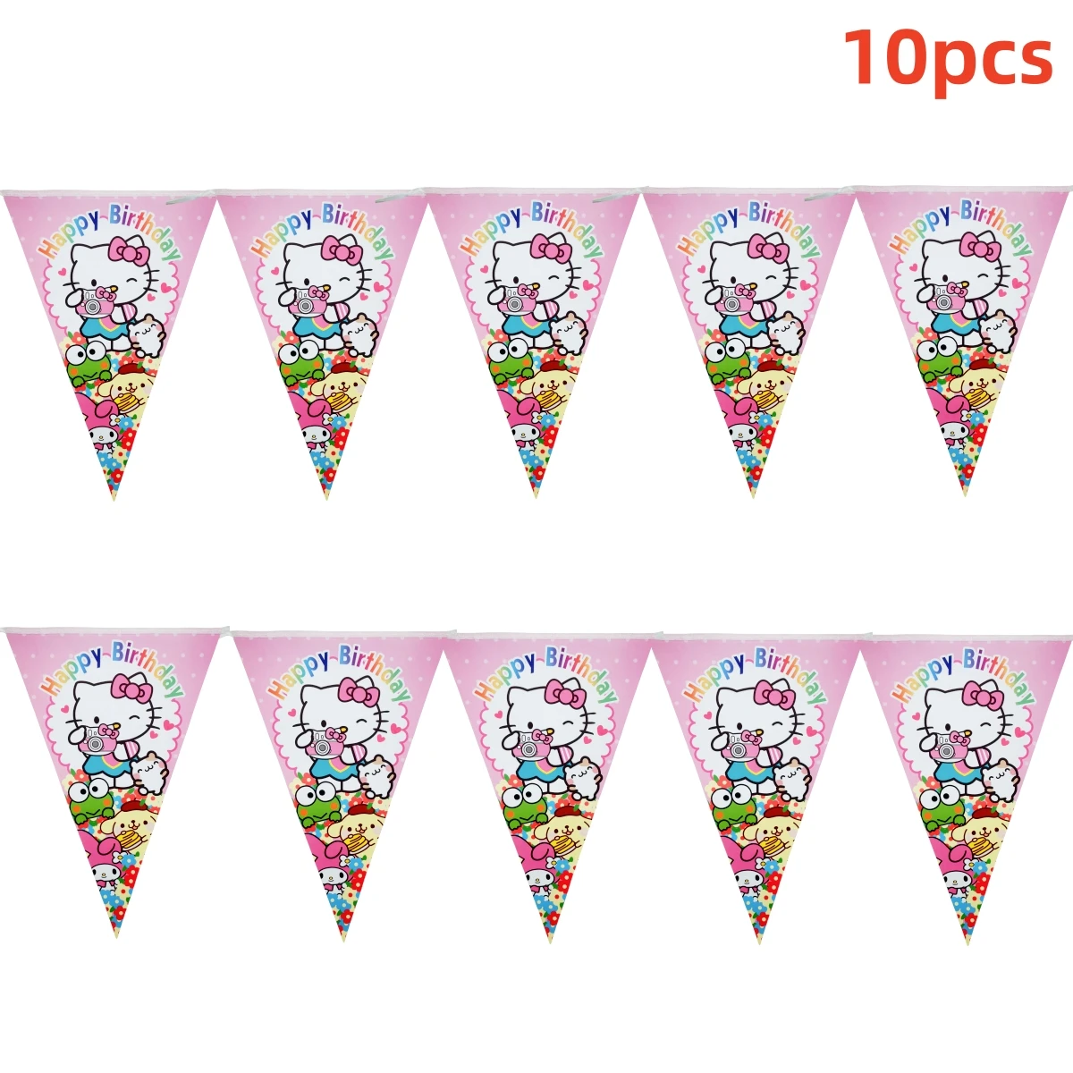 Cartoon-Kätzchen Geburtstagsparty-Zubehör Party-Tischware Hintergrundbanner Geburtstagshut Teller Becher Servietten Tischdecke Papiertüte – Detail 4