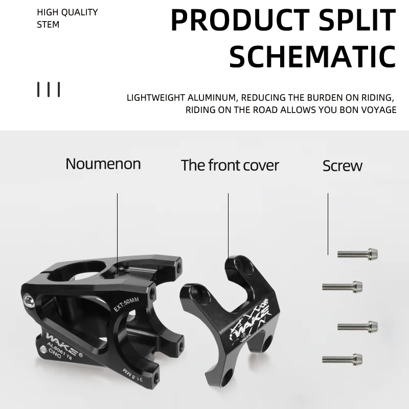 ملحقات الدراجة الجبلية Wake MTB ذات الجذع القصير من سبائك الألومنيوم خفيفة الوزن وعالية القوة لركوب الدراجات BMX #3