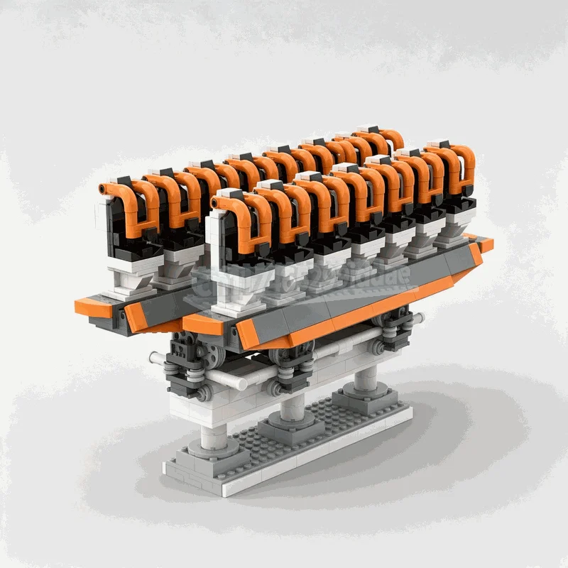 1643Parts Roller Coaster Amusement Park Model MOC Building Blocks Theme Park Ride DIY Creative Assembly Entertainment Toy Gift