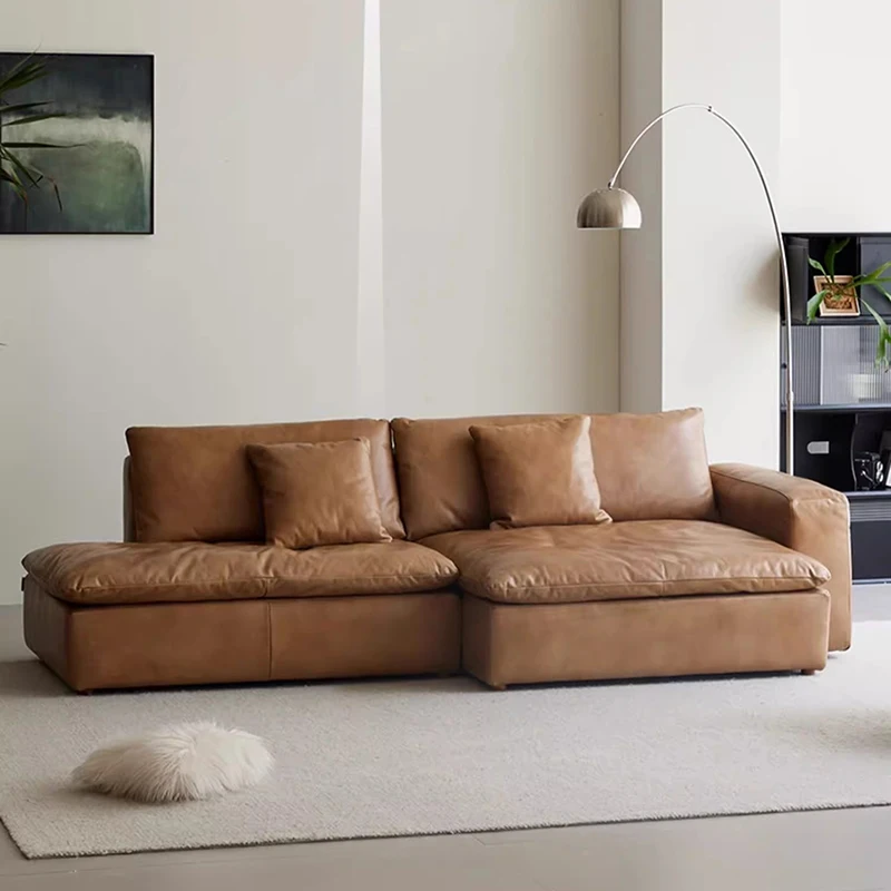 Leather Reception Living Room Sofas Italian Style Minimalista L Shape Armchair Sofas Relax Single Divani Soggiorno Furniture