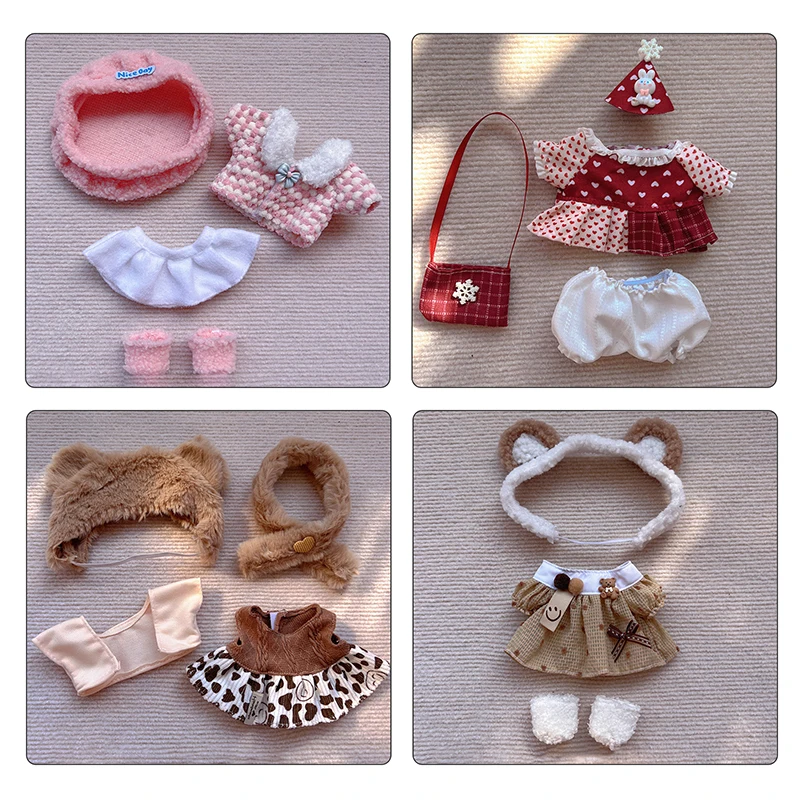 Voor 20 cm Idool Pop Poppenkleertjes Outfit Accessoires Leuke College Jurk Cosplay Pluche Poppenkleertjes Voor Super Ster Poppen speelgoed Gift