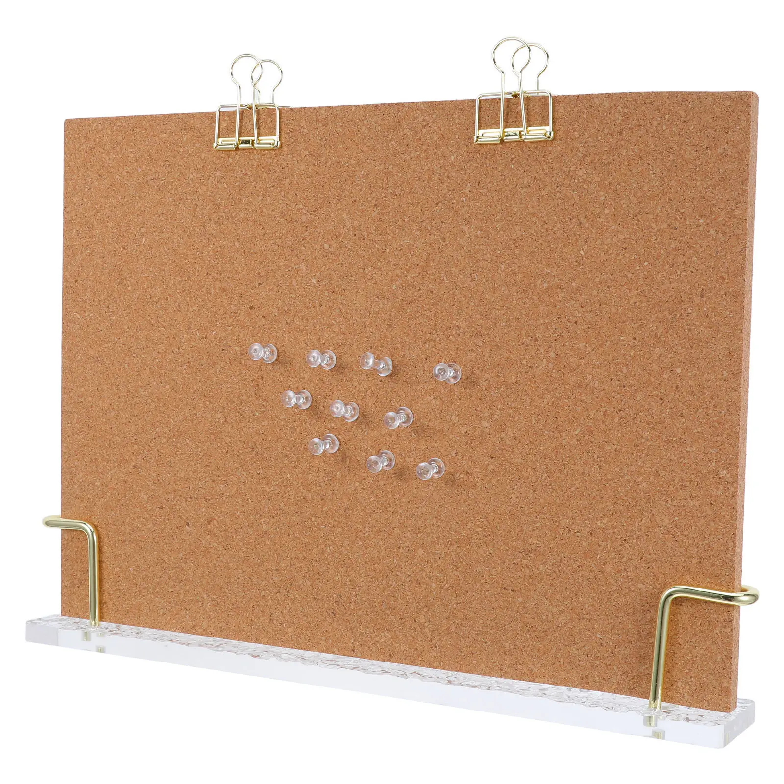 

1Set Small Desk Cork Board Framed Wood Bulletin Memo Display Stand Office Home Organizer Push Pin Board for Office