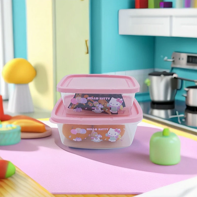 2 pezzi Kawaii Sanrio Bento Box Cinnamoroll Cartoon Student Office Lunch Box frutta Bento scatola di immagazzinaggio sigillata in plastica regali