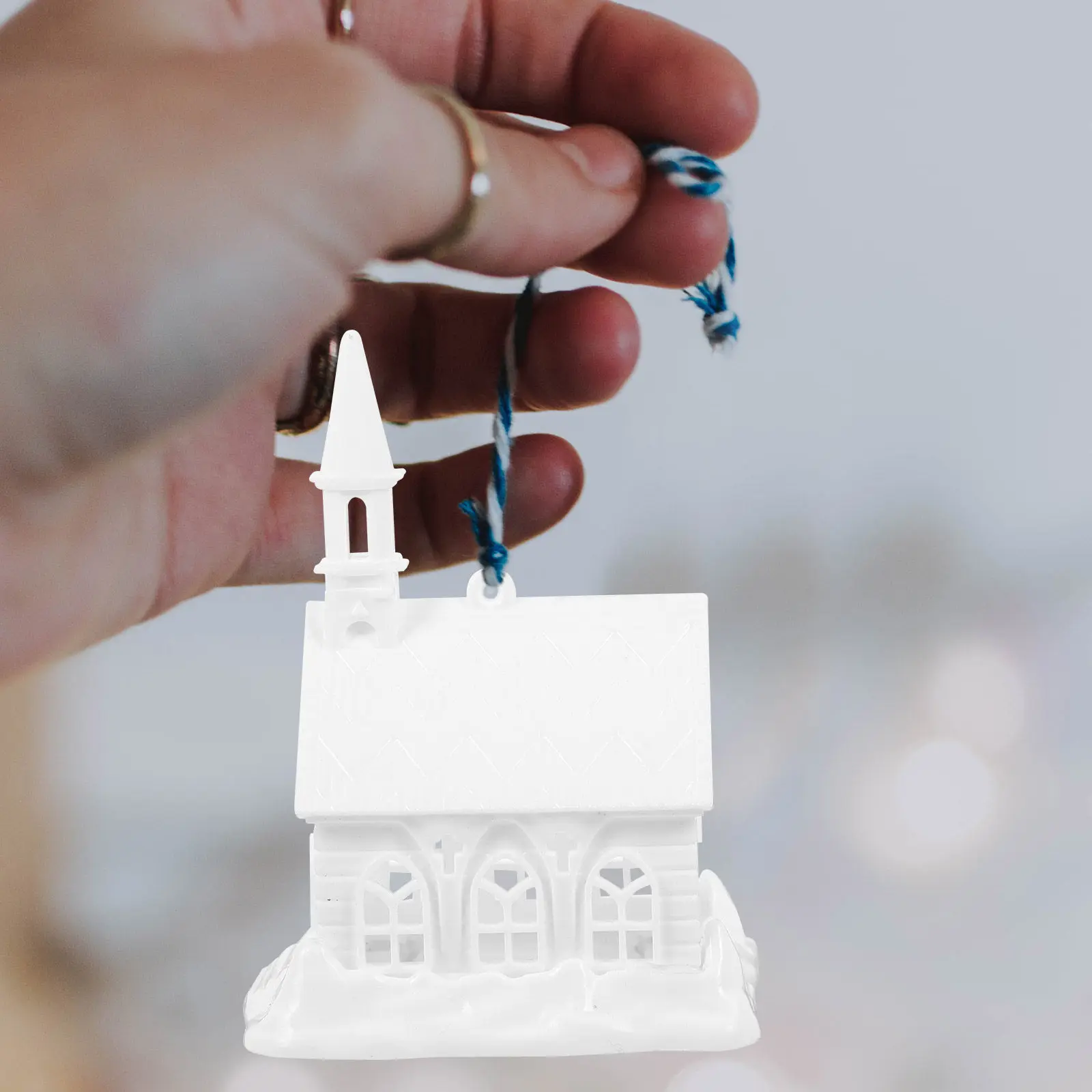 Miniature Snow House Decoration Plastic Xmas Desktop Charm Christmas Holiday Tabletop Mini Decor Xmas Miniature Model