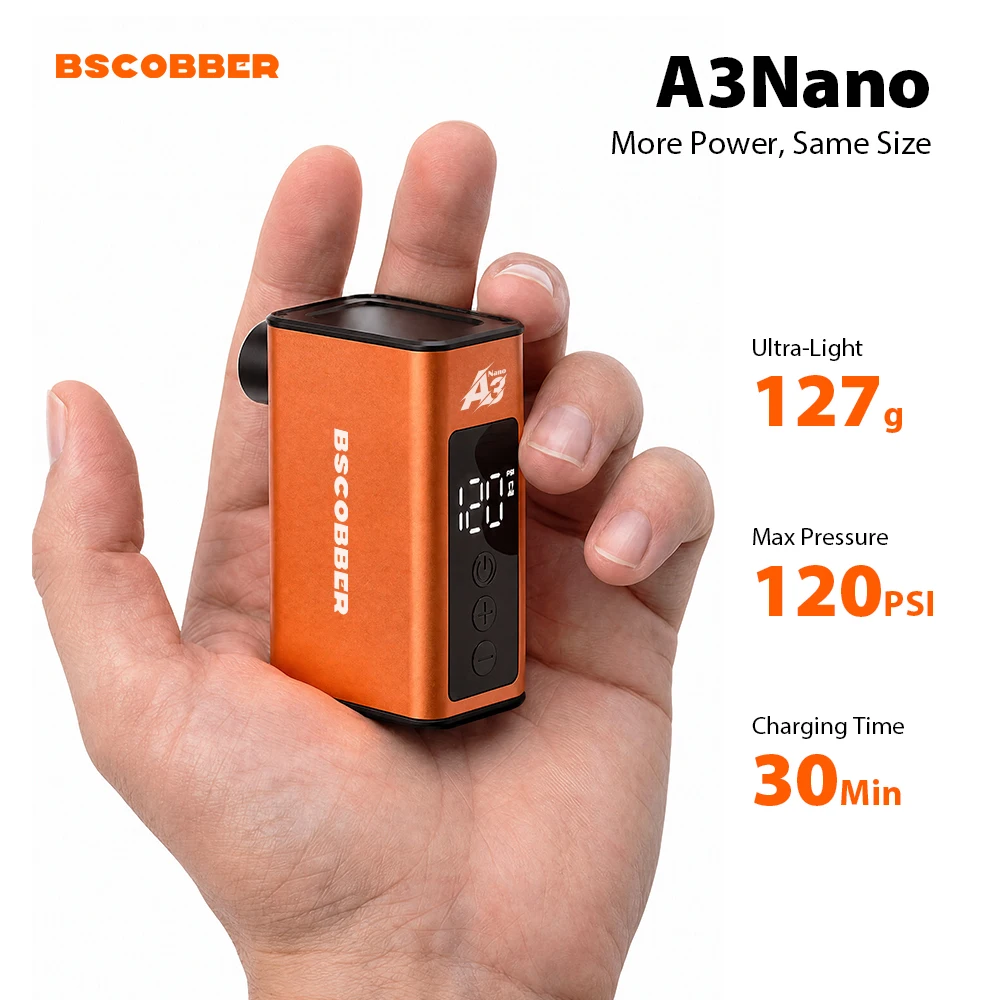 AliExpress BSCOBBER A3Nano Mini Electric Bike Portable Air Compressor Tire Gauge Wireless Air Pump Schrader Presta Bicycle Accessories