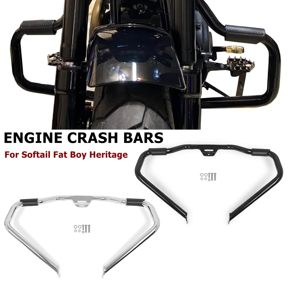 Motorcycle Highway Engine Guard Crash Bars Bumper Stunt Cage For Harley Heritage Classic Deluxe FLDE FLSB Low Rider Fat Bob FXLR