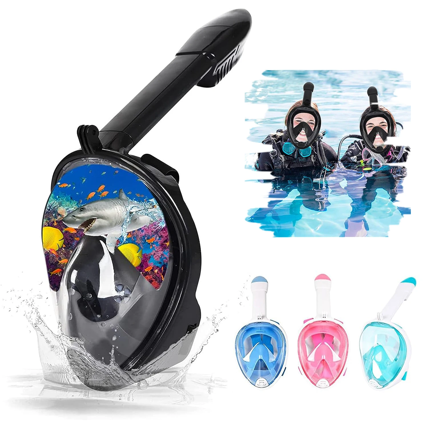 Full Face Snorkeling Mask With Wide Field Of View, Anti Fog And Leak Prevention, Safe Breathing,Designed Specifically For Adult