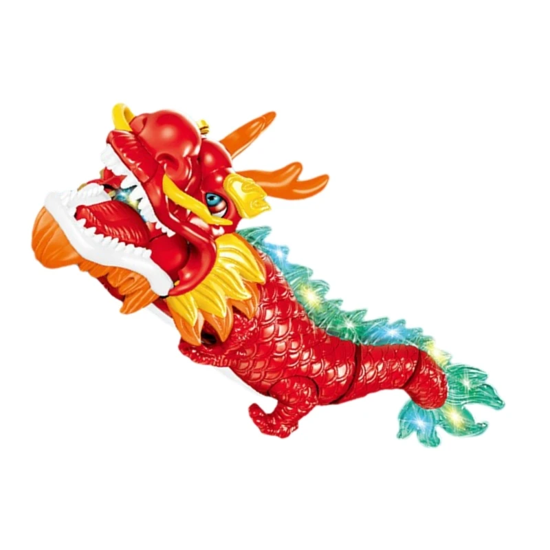 Jouet électronique Dragon danse, figurine d'action, Robot mobile marchant, Dragon chinois, modèle en plastique réaliste,