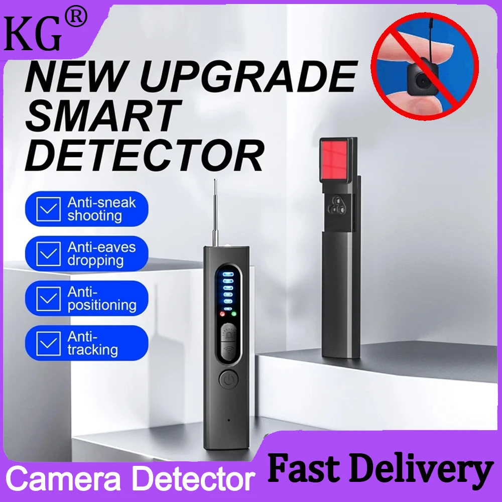 Hidden Camera Detector Anti-Spy Car GPS Tracker Listening Device GSM Bug RF WiFi All Signal Scan Spy Gadgets Security Protection