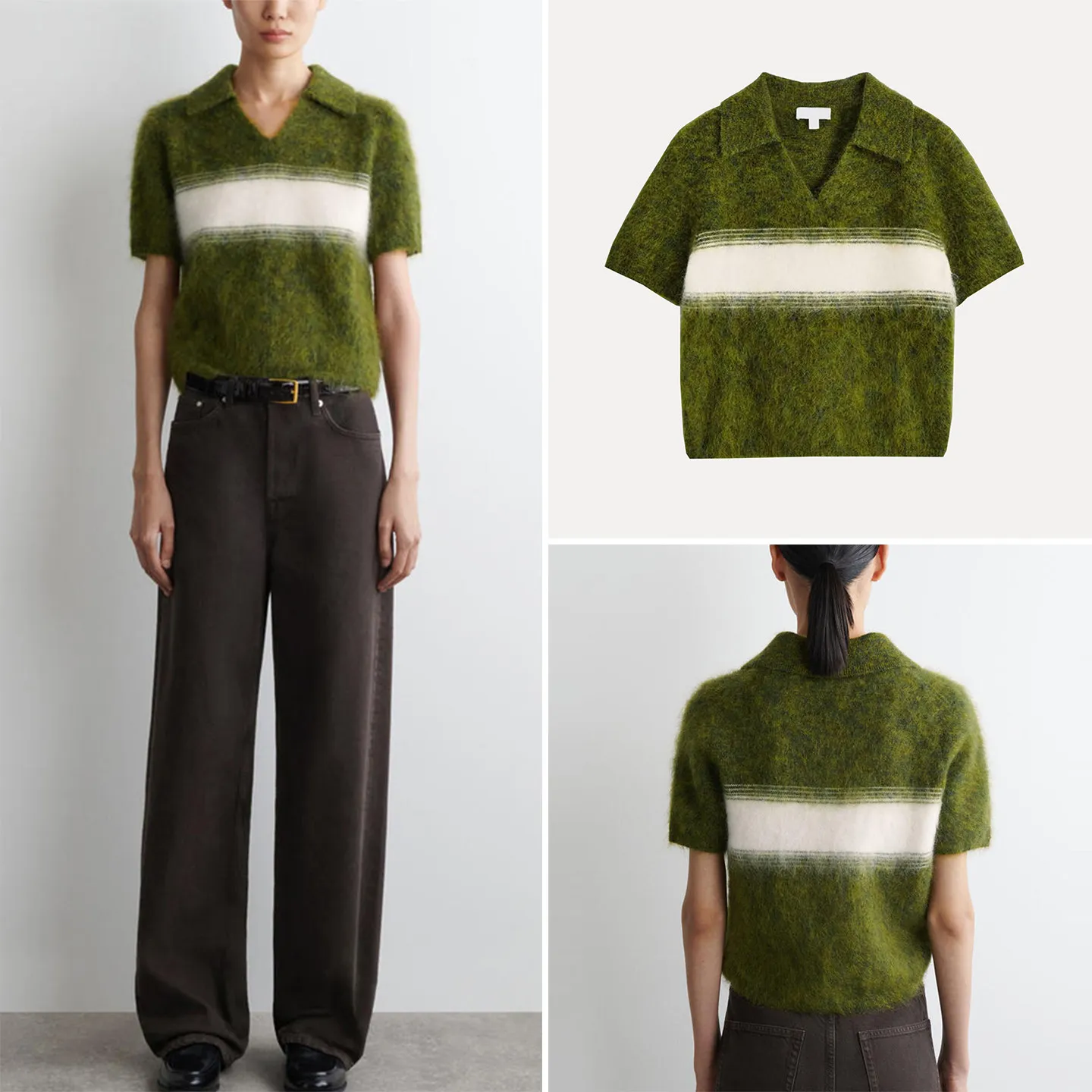 

Модный вязаный топ женский, весна 2026, индивидуальный стиль, свободный крой, стандартный рукав, длинный воротник