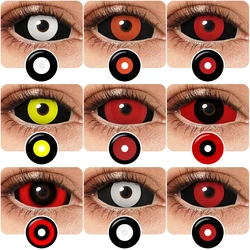Hot! PSEYECHE Colored Contact Lenses For Halloween Red Yellow Lens Anime Coser Eyes Cosplay Contacts Lenses Cosmetic 22mm 1Pairs