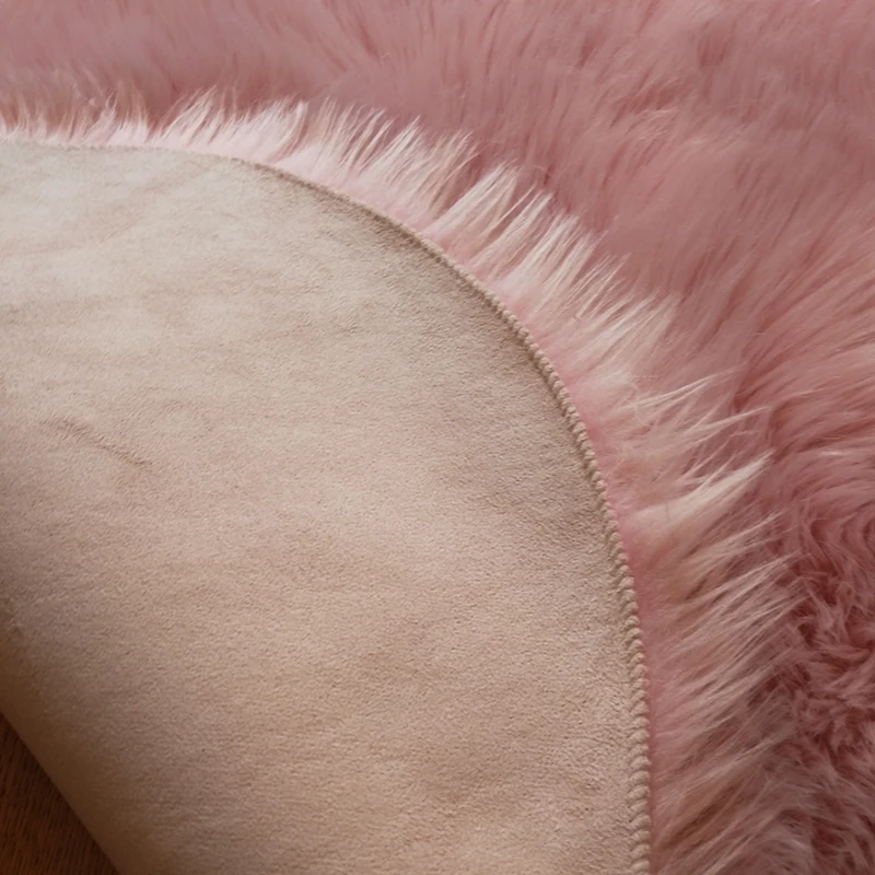 Oval Fur Rugs Bedroom Thicken Fluffy Carpet Living Room Bed Down Children\'s Floor Hairy Soft Sofa Foot Mat For Home Accessories