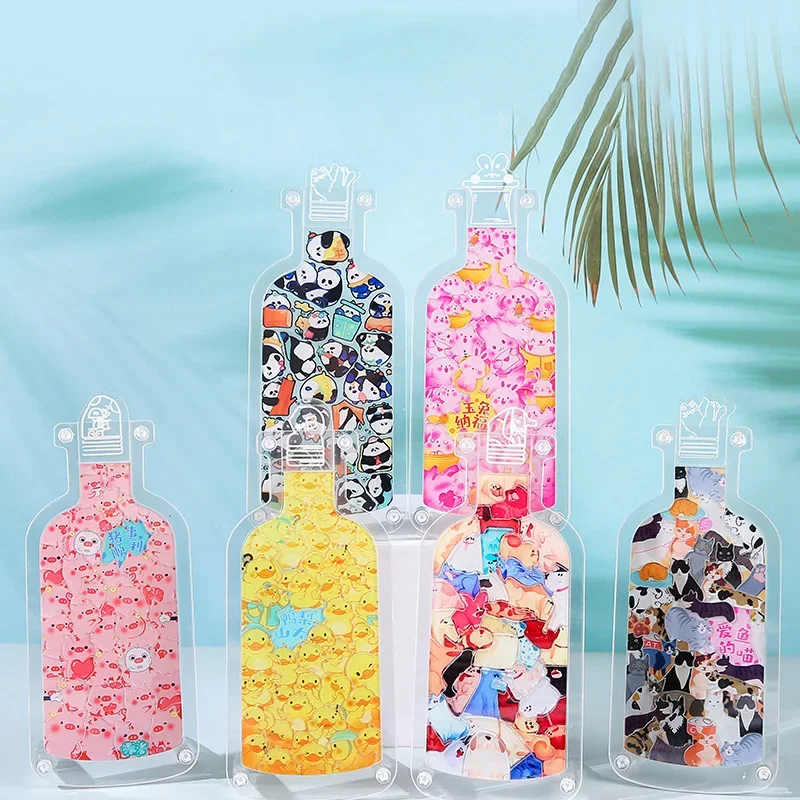 Irregular Puzzle Acrylic Cartoon Animal Cute Cat Pig Funny Bottle Shape  Assembly Jigsaw Puzzle Room Decor Children Toys Gifts