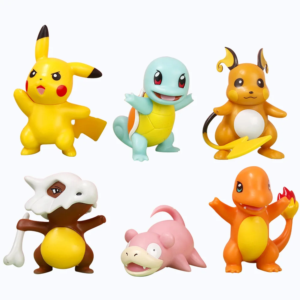 

6Pcs/Se Pokemon Kawaii Toy Pet Anime Figure Model Elf Doll Cute Pikachu Charmander Squirtle Figurine Collection Decor Kids Gift