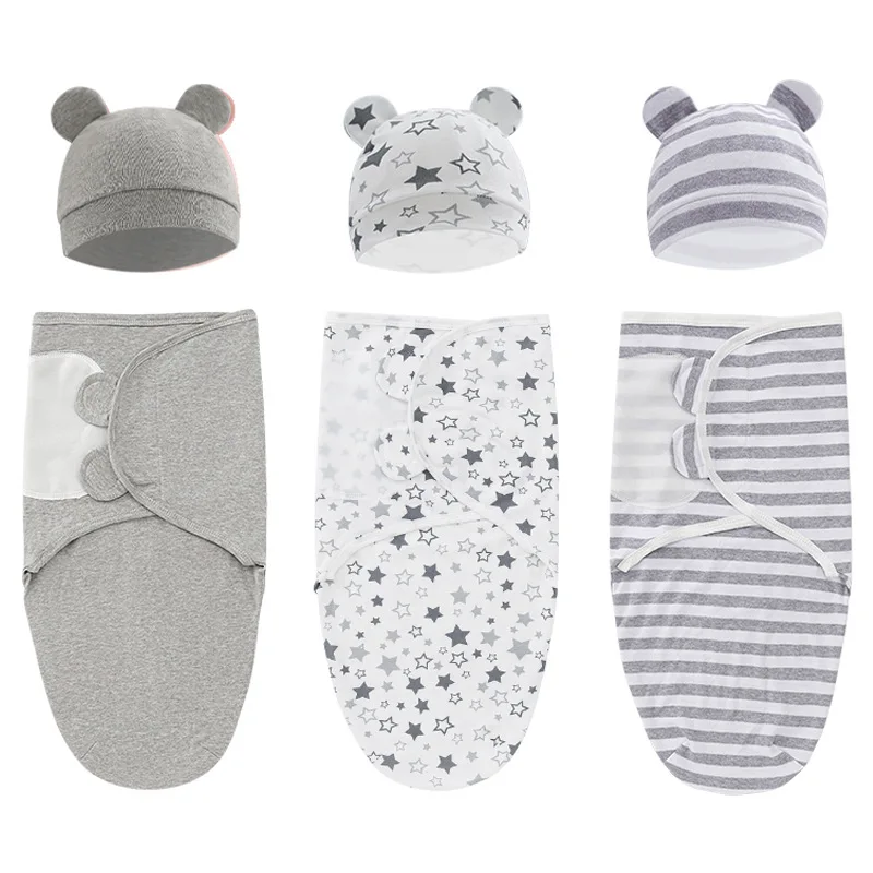 

2PCS Babies Sleeping Bags Newborn Baby Cocoon Swaddle Wrap Envelope 100%Cotton 0-6 Months Baby Blanket Swaddling Wrap Sleepsack