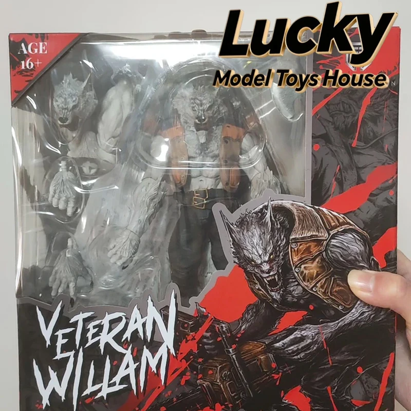 

MaestroUnion MU-FP0002W 1/12 Scale Veteran William White Wolf Animal Action Figure Fur Jacket Decor 6inch Soldier Model Toys