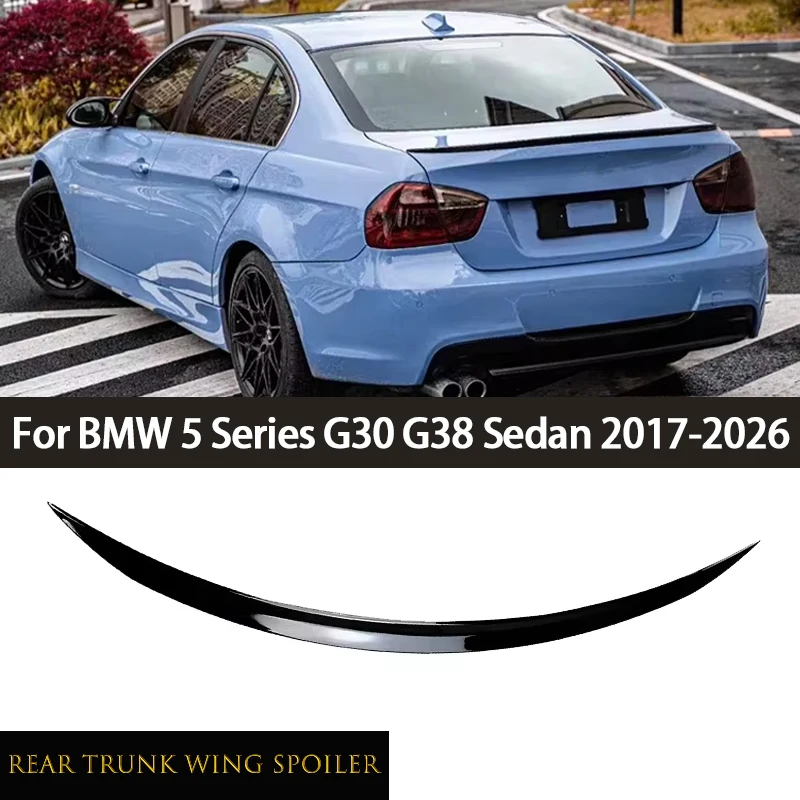 Car Exterior Tuning Rear Trunk Lid Spoiler Wing Stickers For BMW 5 Series G30 G38 Sedan 2017-2026 Auto Accessories