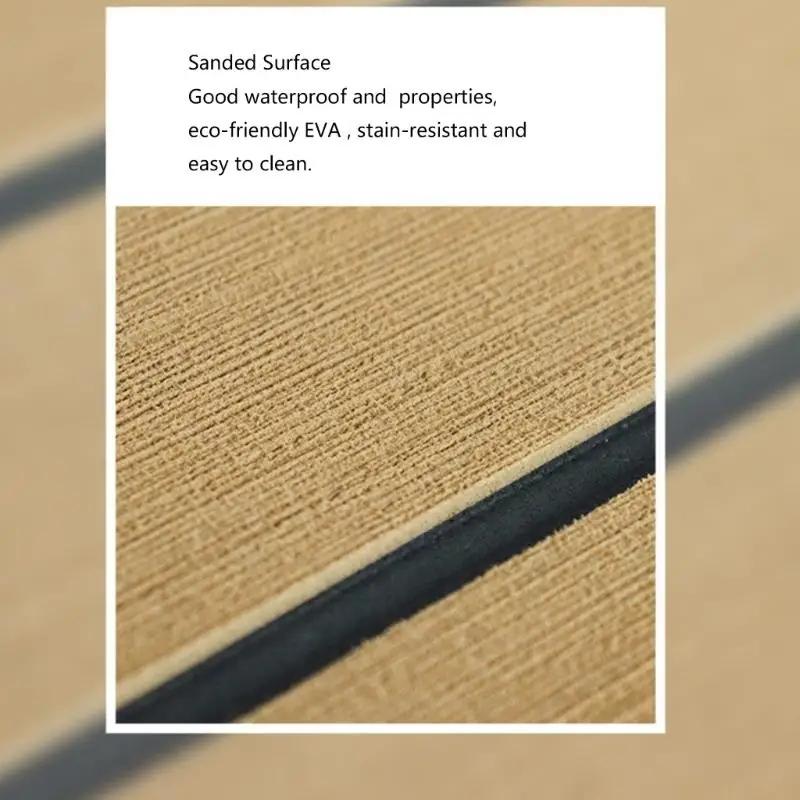 U2JB High-Density Foam Marine Decking Mat with Adhesive Backing, Faux-Wood Grooves and Soft Cushioning for Deck Footing
