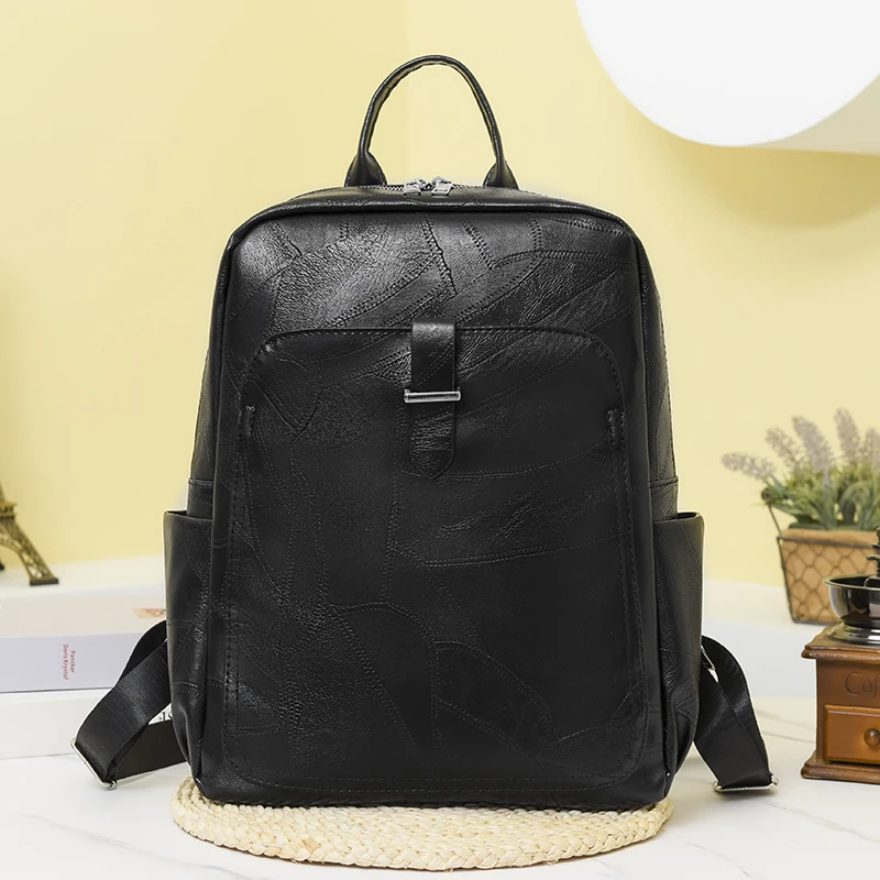 Women PU Leather Shoulder Bag  Large Capacity Backpack School Bags For Teenage Girls Ladies Travel Bagpack Mochila Feminina SAC