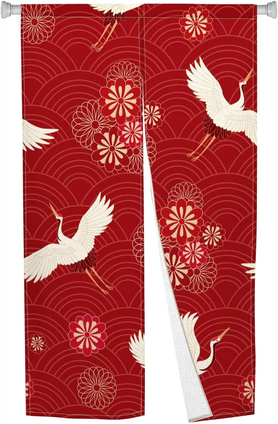 Traditional Noren Japanese Doorway Curtain Japanese Cranes Painting Feng Shui Bring You Good Luck Window Door Tapestry for Home