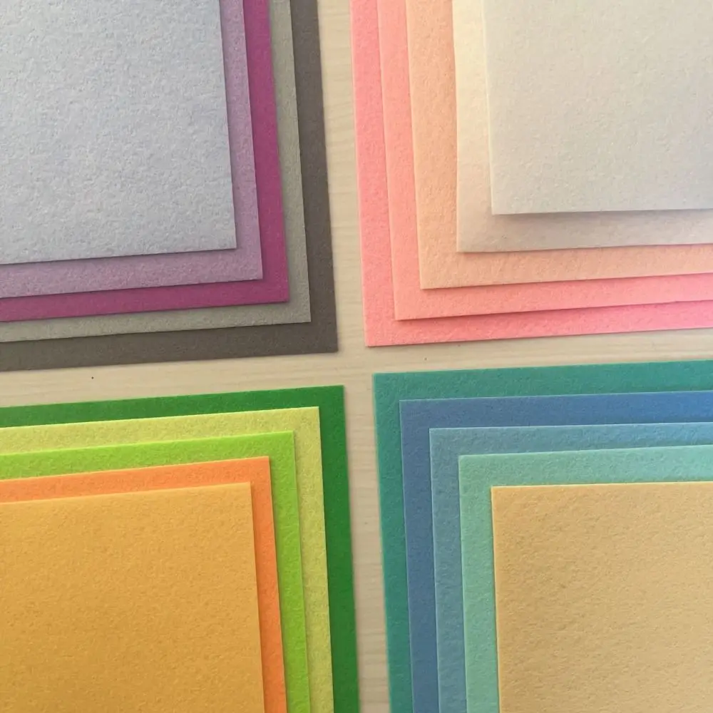 20 PCS Macaron Colors Felt Fabric Sheet Thickened Handicrafts Needlework Felt Fabric Durable Squares Handmade Fabrib