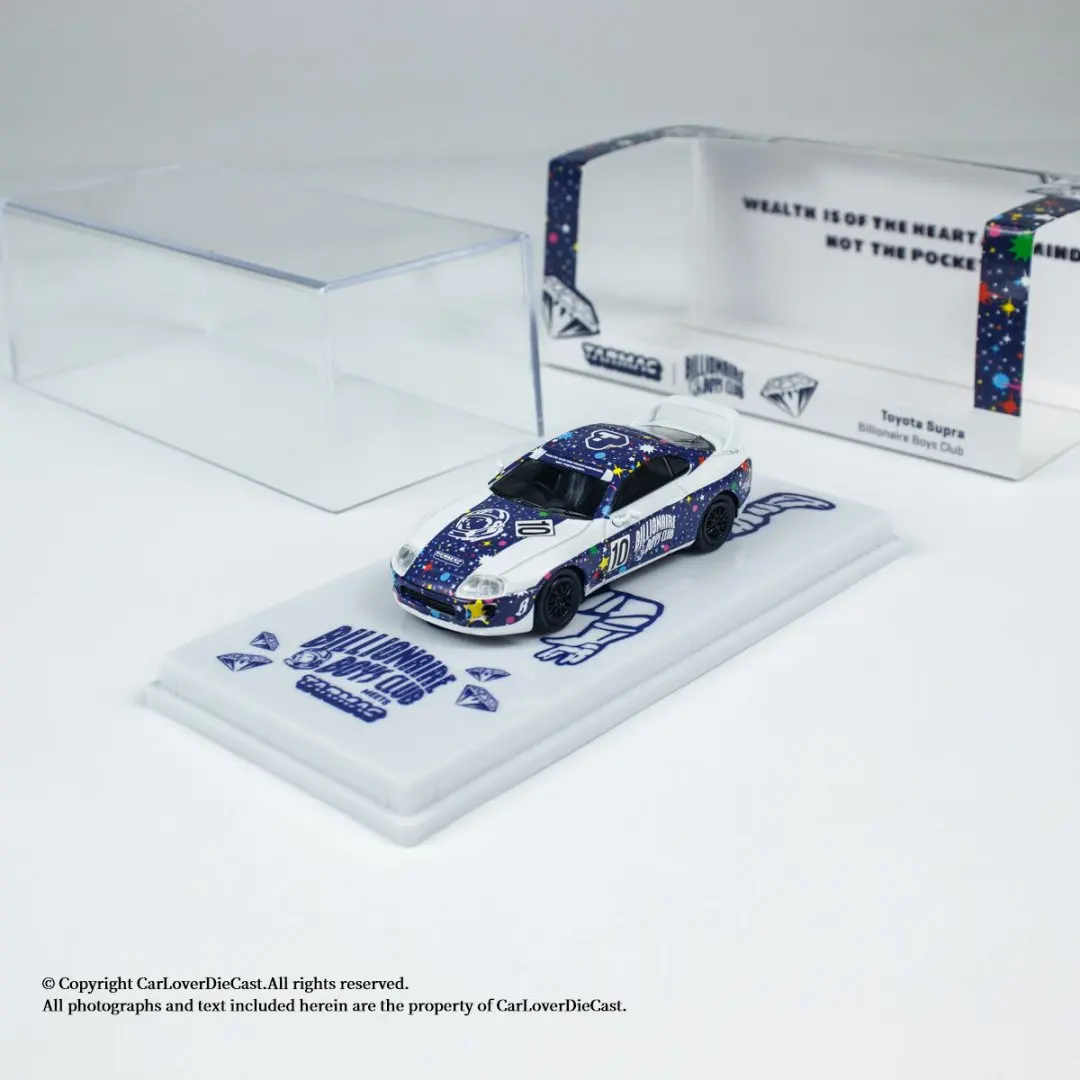 TW 1/64 Toyota Supra Billionaire Boys Club Car Alloy Motor Vehicle Diecast Metal Model Kids Xmas Gift Toys for Boys