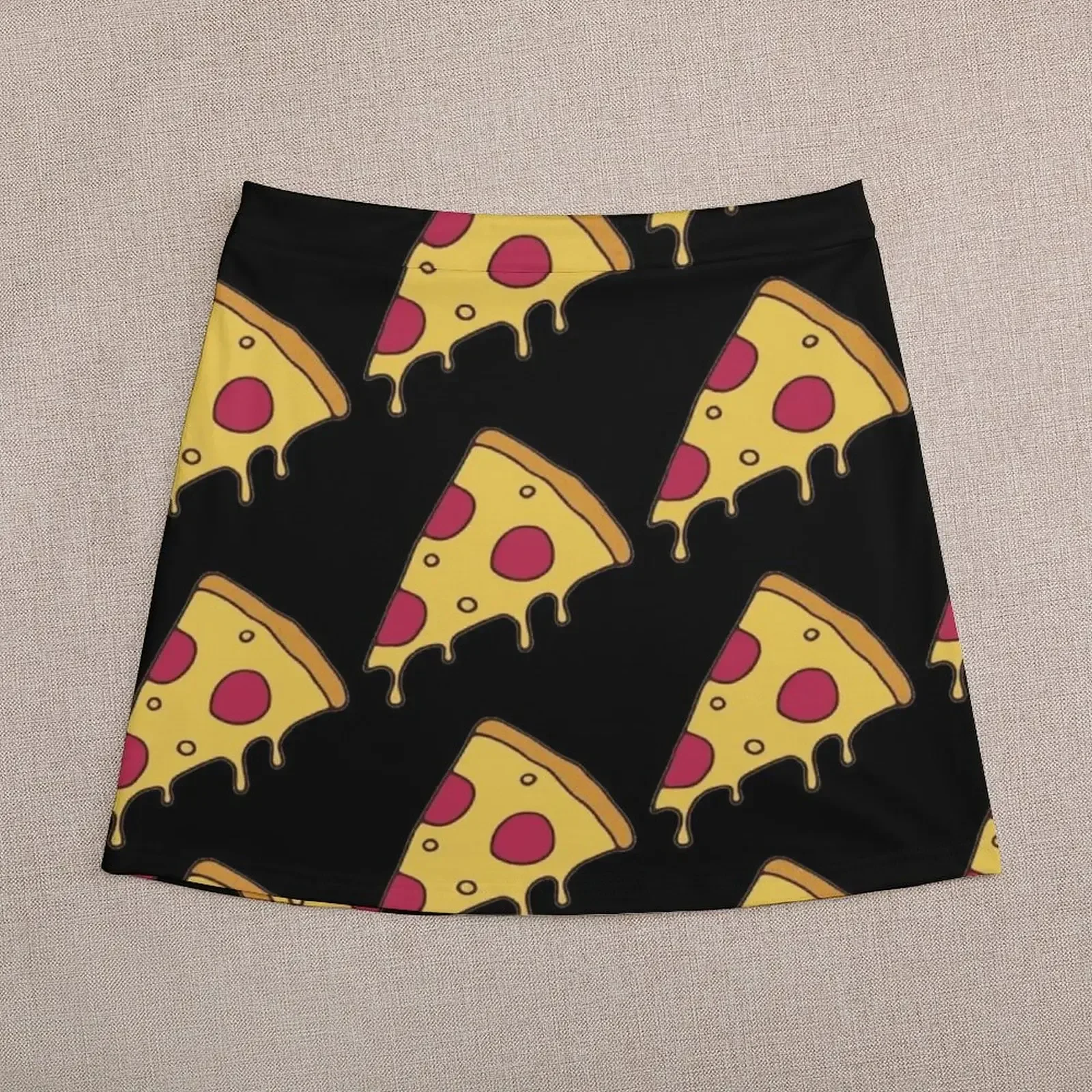 Pizza, Pizza, Everywhere Mini Skirt mini denim skirt korean luxury clothing 90s vintage clothes rave outfits for women