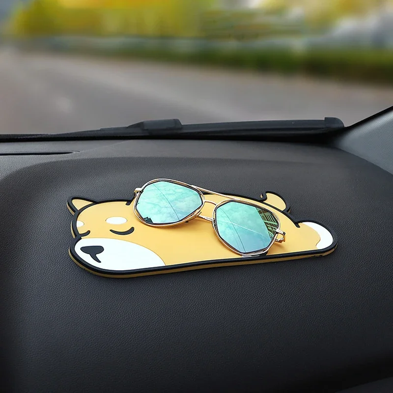 Car Dashboard Anti-Skid Mat Cartoon Non-Slip Phone Pad PVC Mat Heat-Resistant Washable Anti-skid Pad For Phone Key Card Holder