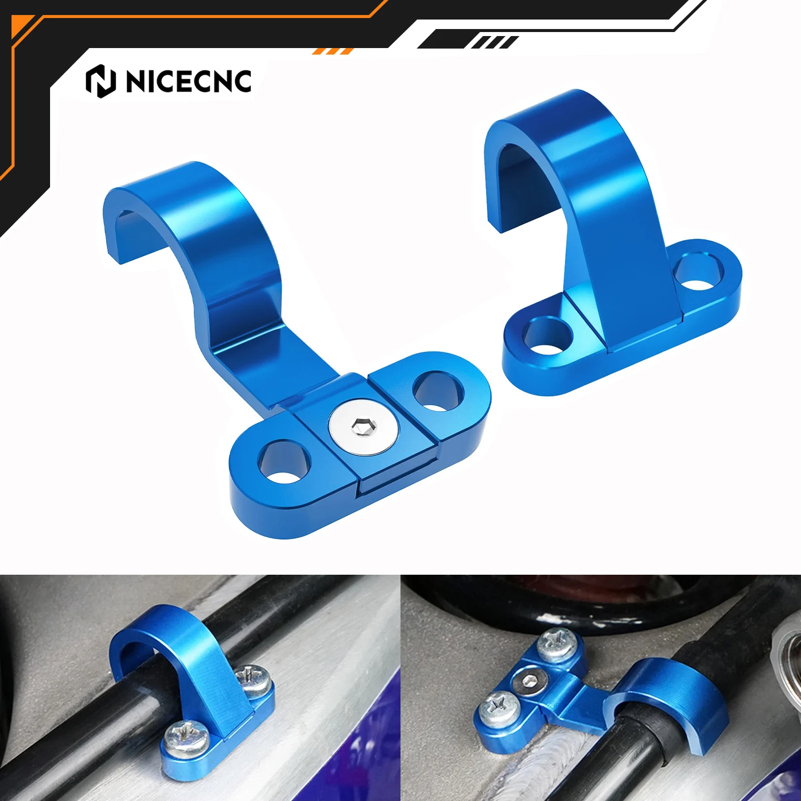 NICECNC For Yamaha YZ125 YZ250 YZ250F YZ450F WR250F WR450F 2006-2021 YZ250X YZ450FX 2016-2022 Rear Brake Cable Line Hose Clamp