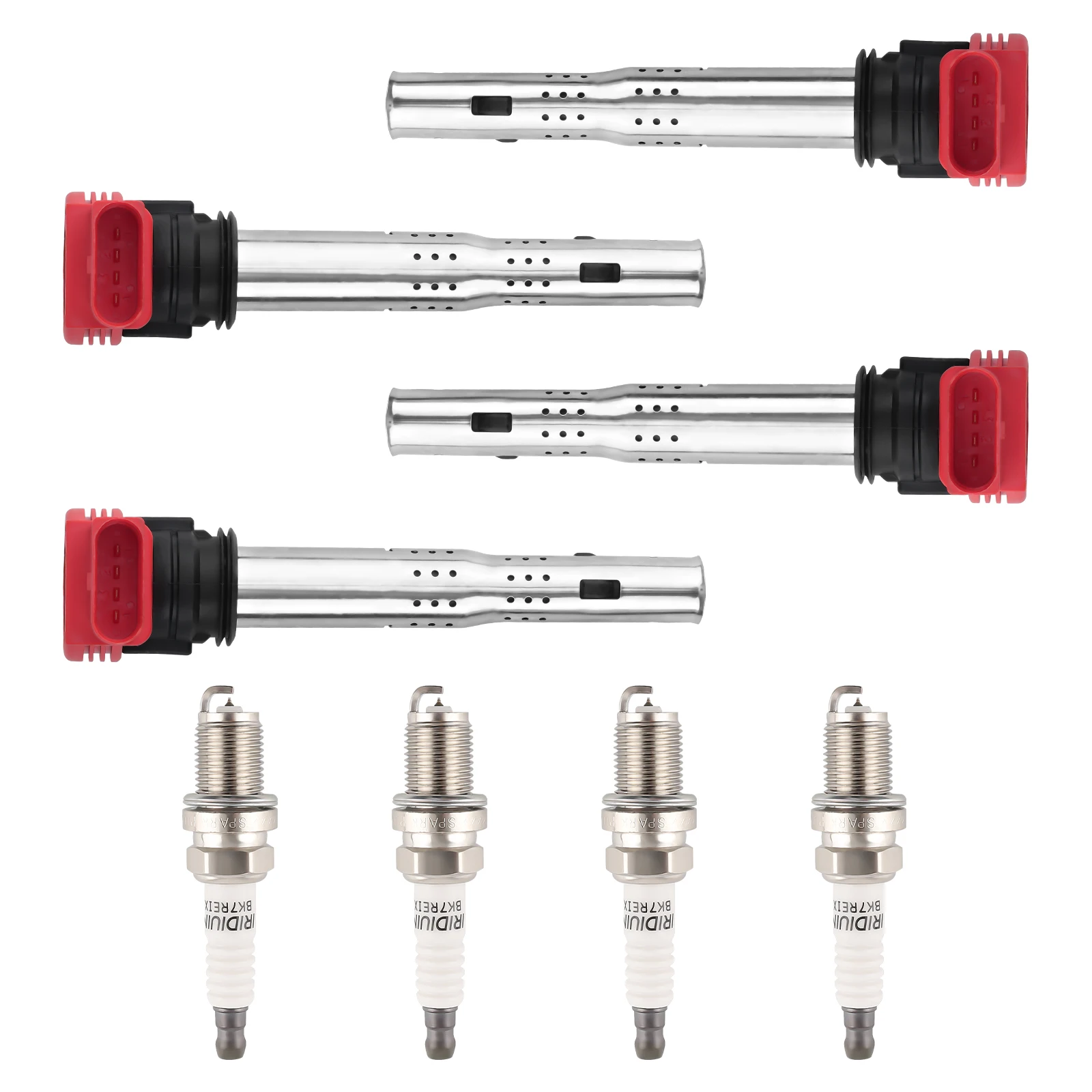 

4X Ignition Coil + 4X Spark Plugs For Audi A3 A5 TT Golf GTI Passat Tiguan UF529