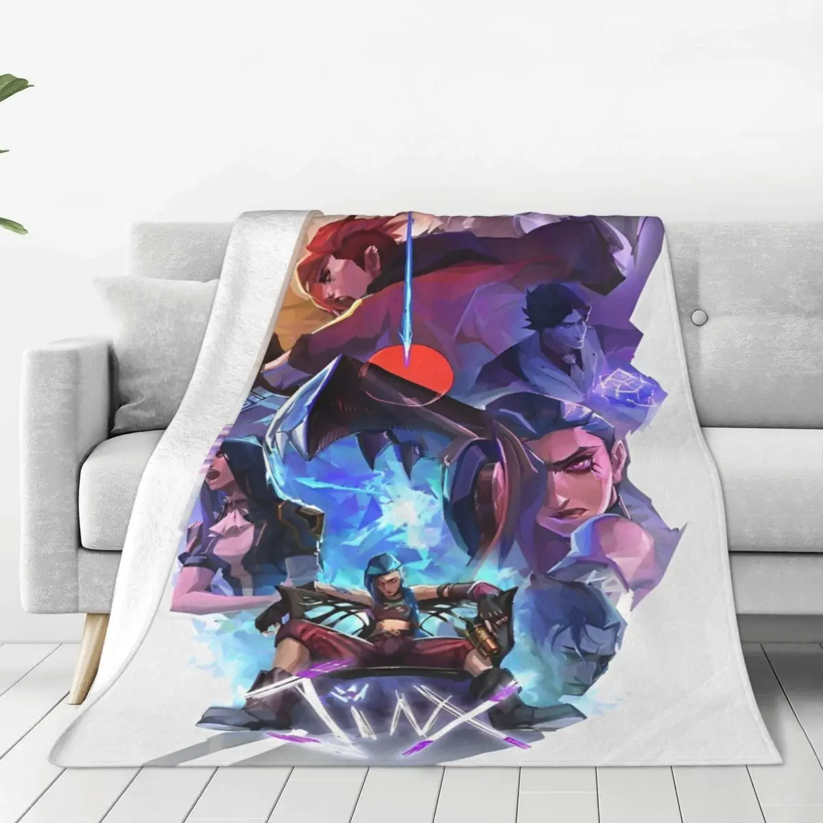 Arcane Movie Blankets LoL Game Flannel Throw Blankets Bed Sofa Portable Ultra-Soft Warm Bedspreads