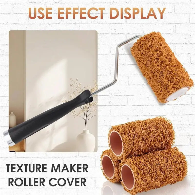 ABLK Paint Roller Set-4 Inch, Small Textured, 3 Pack For Effortless Painting Projects