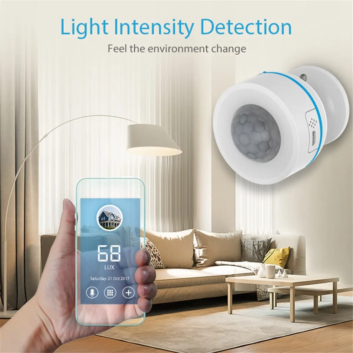 DT77 4PCS Z-Wave 700 PIR Motion Detector with Temperature Humidity Light Sensor Home Automation Work with Smartthing Vera C
