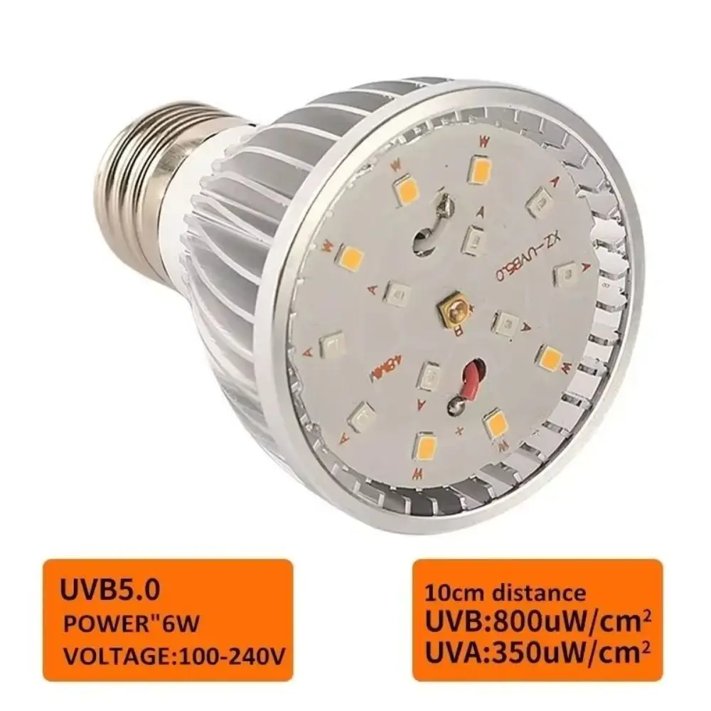 LED الزواحف ضوء لمبة الطيف الكامل 5.0/10.0 E27 تررم مصباح UVA UVB الإضاءة الصغيرة الحيوانات الأليفة التدفئة لمبة العلاج للرؤية الليلية
