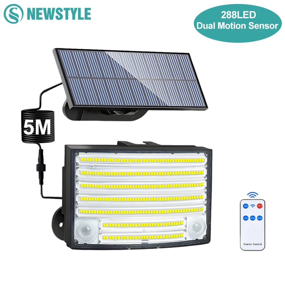 

288/236LED Solar Lights Outdoor Super Bright Solar Floodlight Wall Light Dual Motion Sensor Waterproof Solar Security Lights