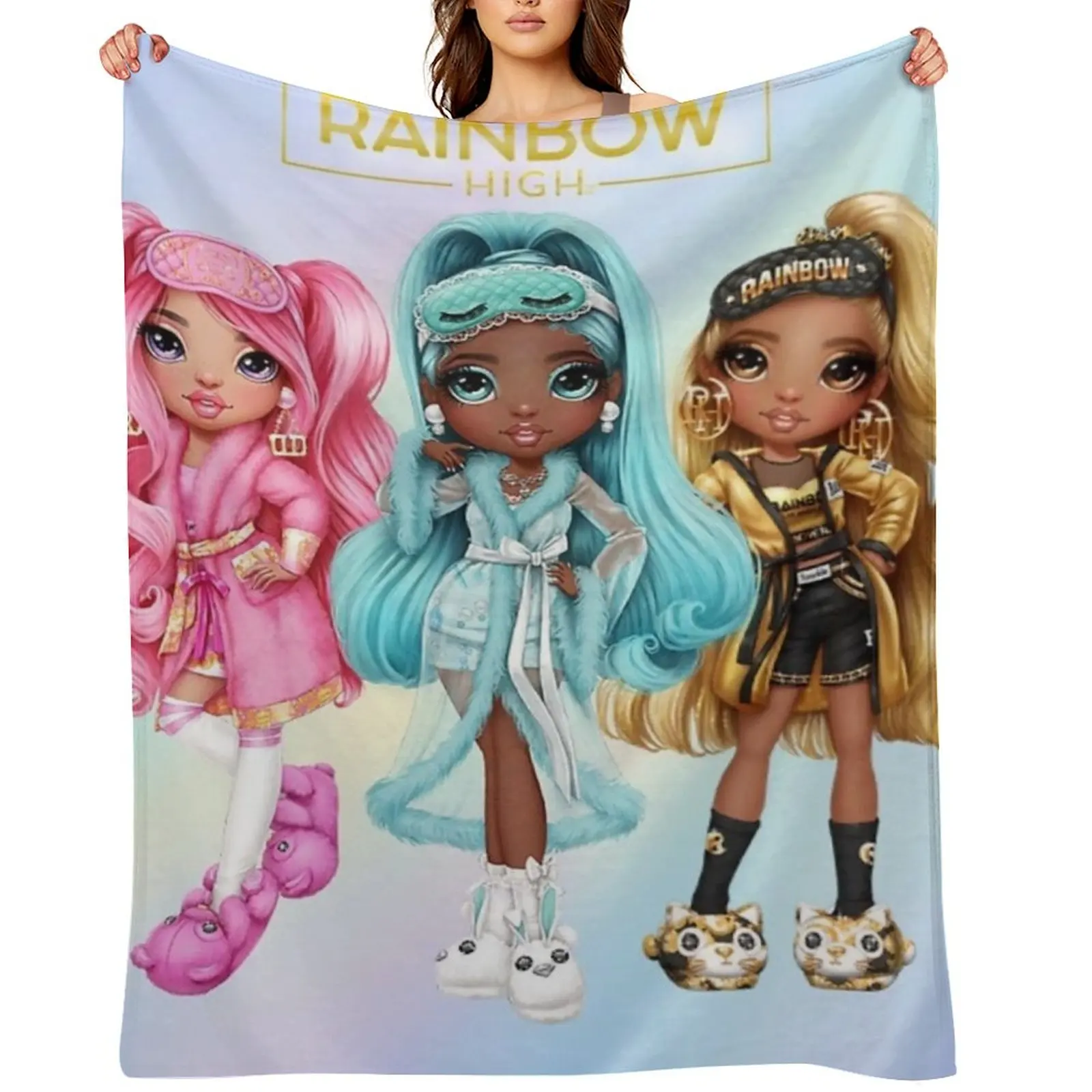 

Rainbow High Slumber Party Throw Blanket warm for winter Stuffeds Luxury Designer valentine gift ideas Blankets