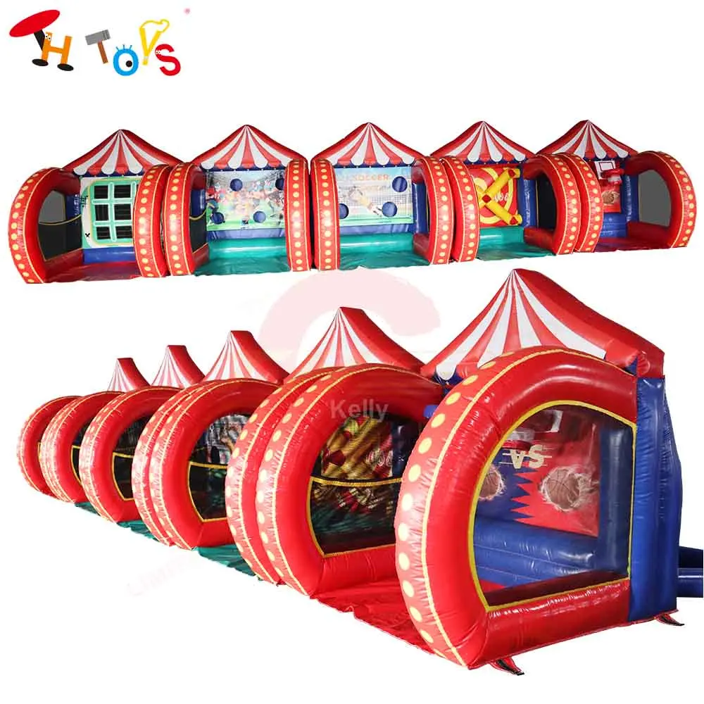 Fast Shipping 4 in 1 Inflatable Carnival Game Commercial Rental Inflatable Sport Games Soccer Rugby Shooting Toys
