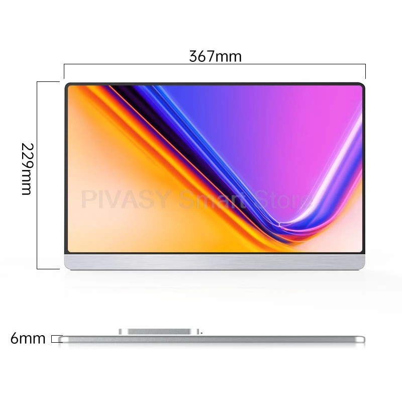 شاشة محمولة مقاس 15.6 بوصة، شاشة تكبير، توصيل سلك IPS للهواتف وأجهزة الكمبيوتر وألعاب PS، توافق واسع عالي الدقة