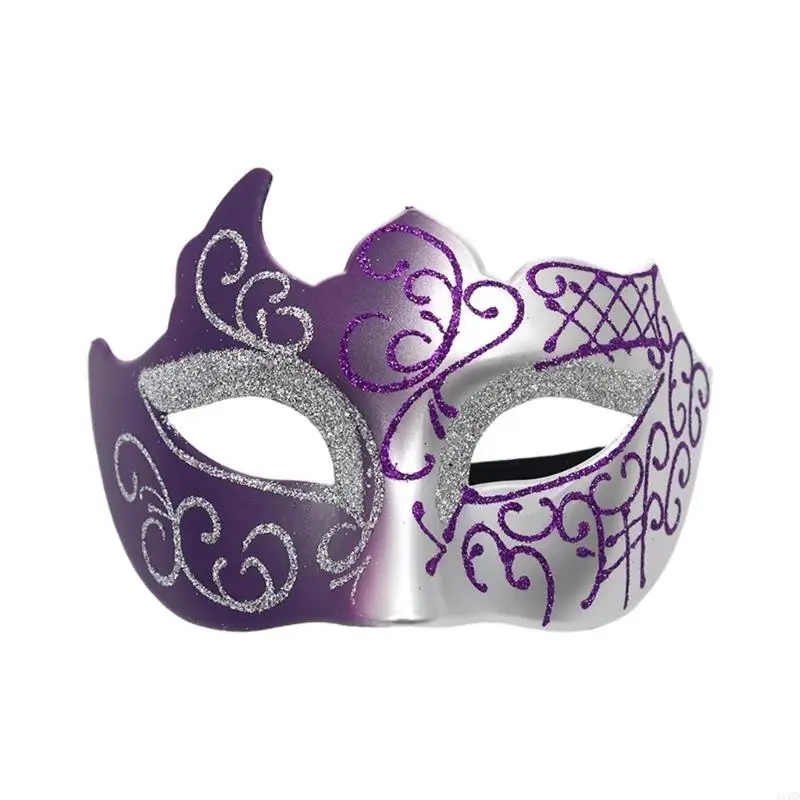 Practical Plastic Half Face Mask Adjustable Strap for Costume Event Face Cover