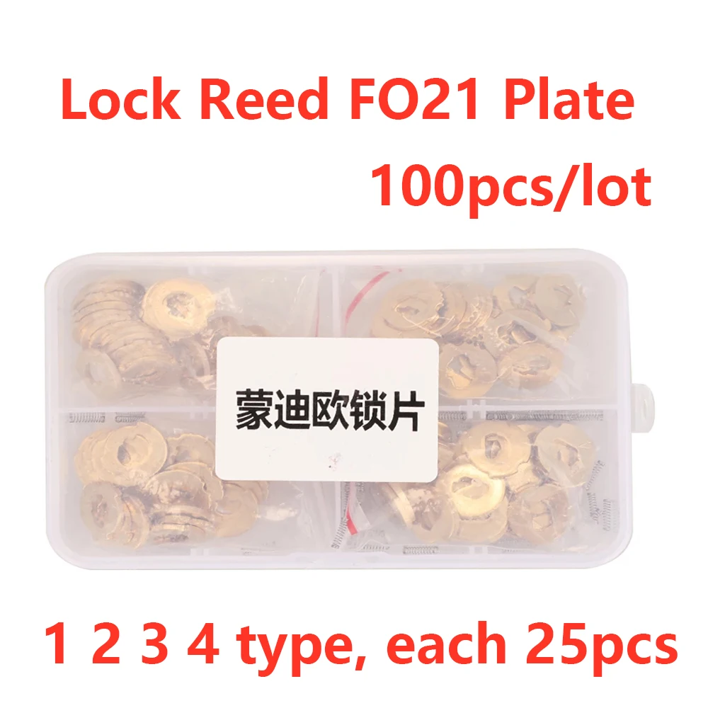 

100PCS/LOT Car Lock Reed FO21 Plate For Ford Mondeo NO 1.2.3.4 Each 25PCS Brass For Ford Lock Repair Kits Locksmith Supplies