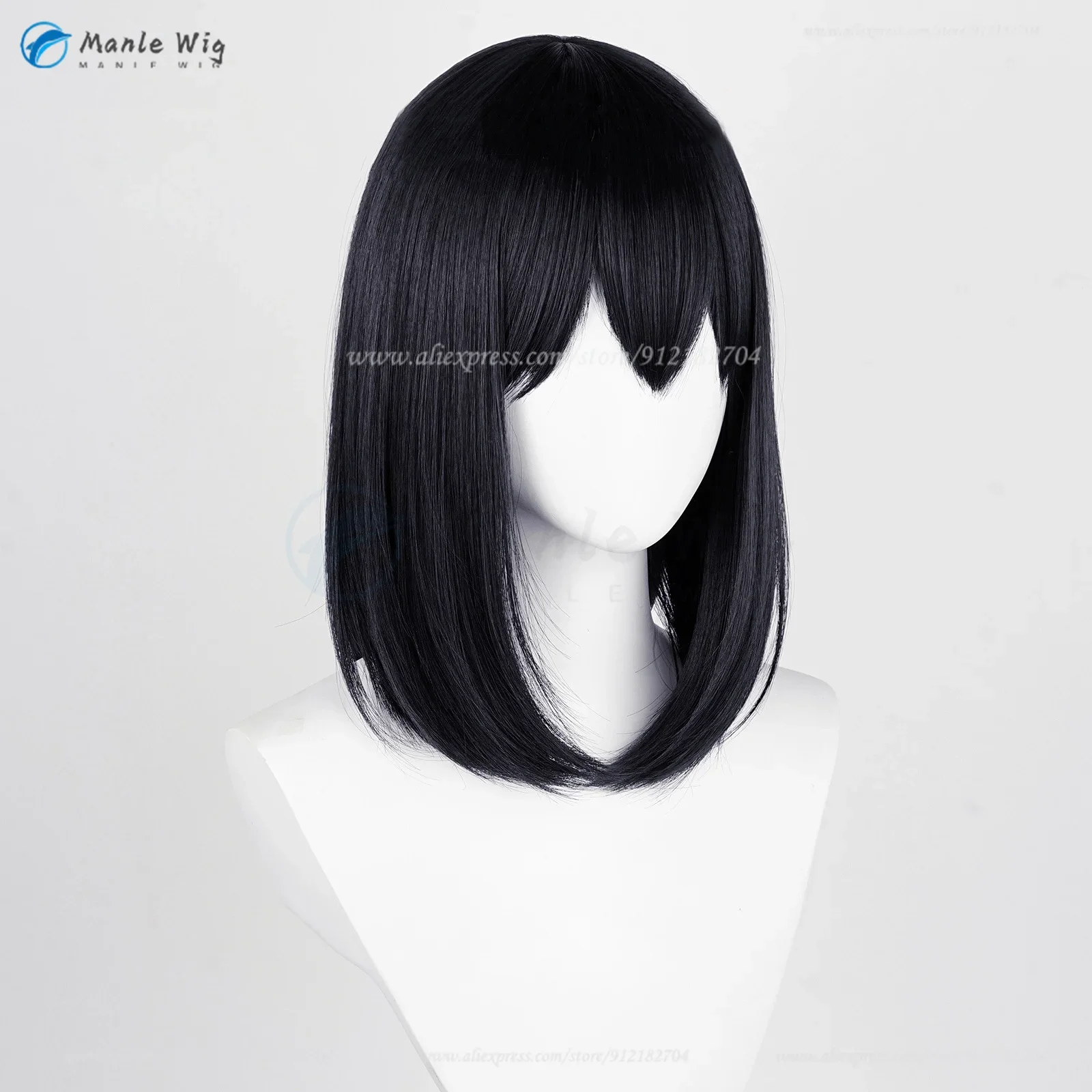 Anime Shimizu Kiyoko Pruiken 45Cm Zwart Blauw Shimizu Kiyoko Cosplay Pruik Hittebestendig Synthetisch Haar Vrouwen Rollenspel Pruik + Pruik Cap