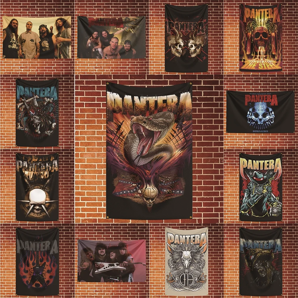 Pantera band Music Flag Banner For Fan Cave Watch Party Tailgate Gathering Indoor Outdoor Backyard Home Festival Ornament Supply