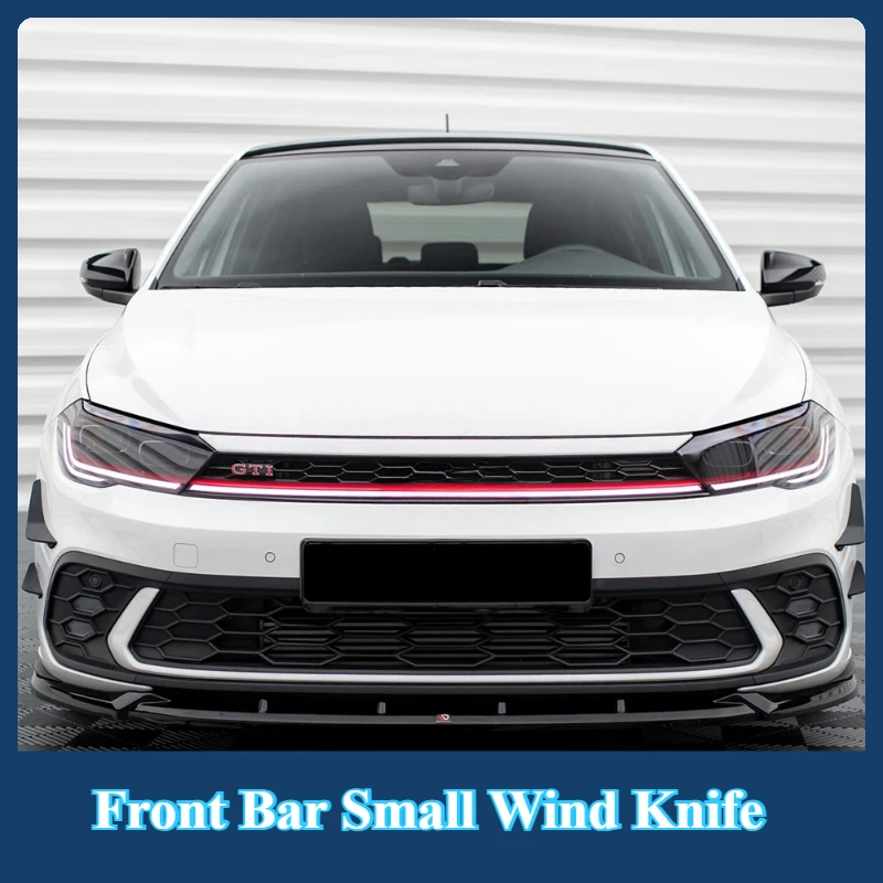 Für Volkswagen Golf 8 8,5 Polo 2018-2024 Front Bar Kleine Wind Messer Vorne Gesicht Umgeben Klinge Spoiler auto Innen Zubehör