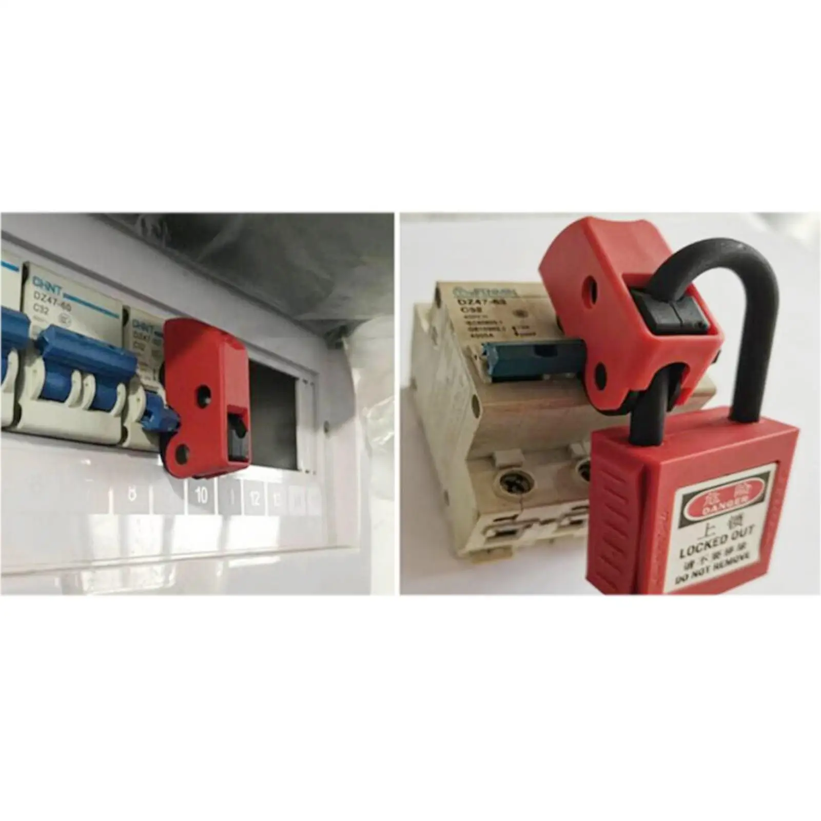 Safety Circuit Breaker Lockout Tool Free Red Tag Double Toggle Lock Set Universal Screw Lock for Home Industrial Use