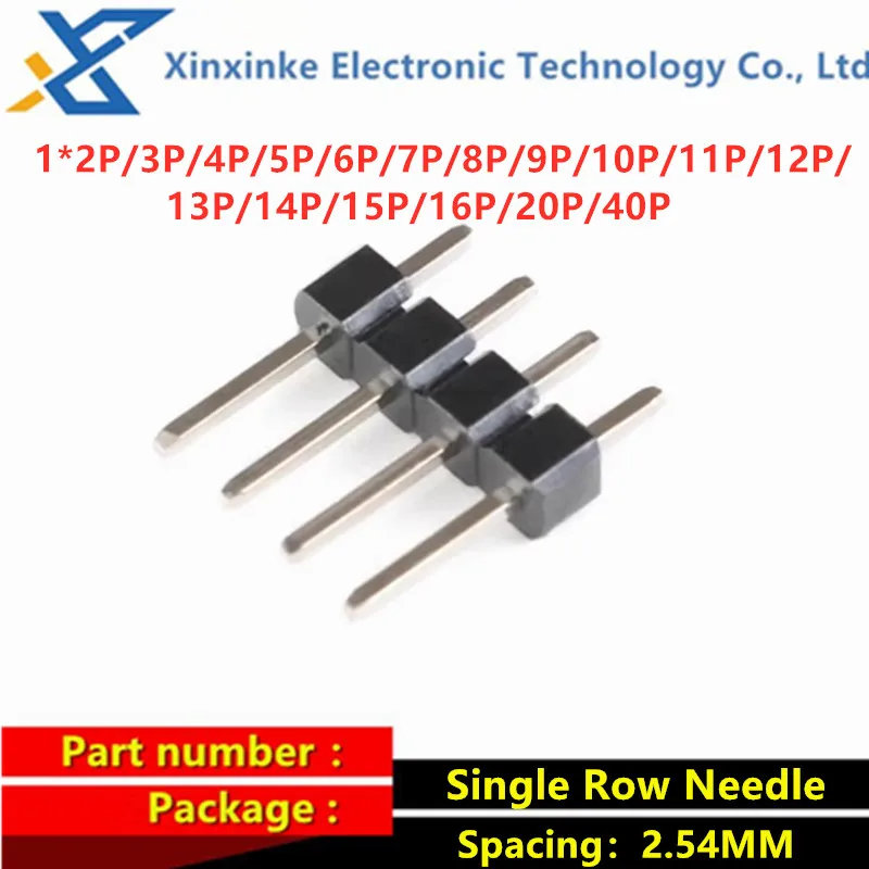 20PCS Single Row Needle Spacing 2.54mm 1*9P/10P/11P/12P/13P/14P/15P/16P/20P/40P 1*2/3/4/5/6/7/8P