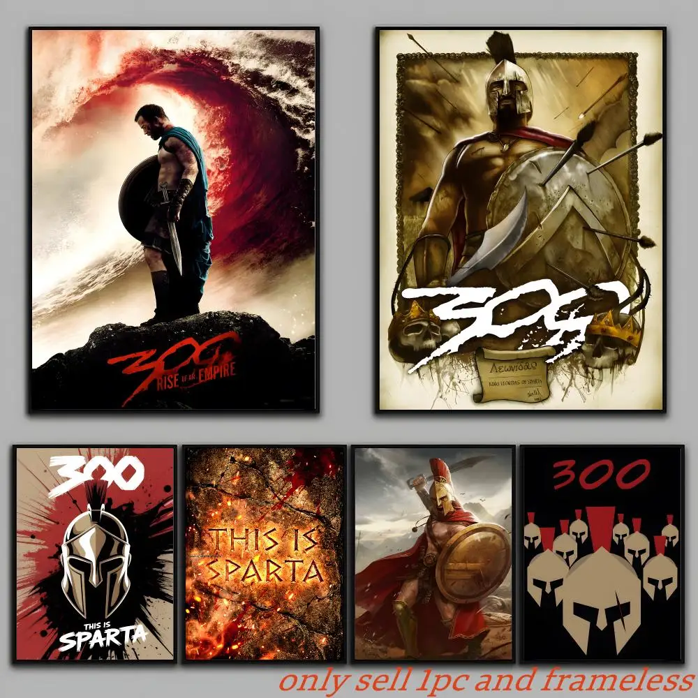 300 Sparta warrior wall art Poster Painting Prints Wall Art Picture Film Room Home Bar Cafe Decor Home  Mural